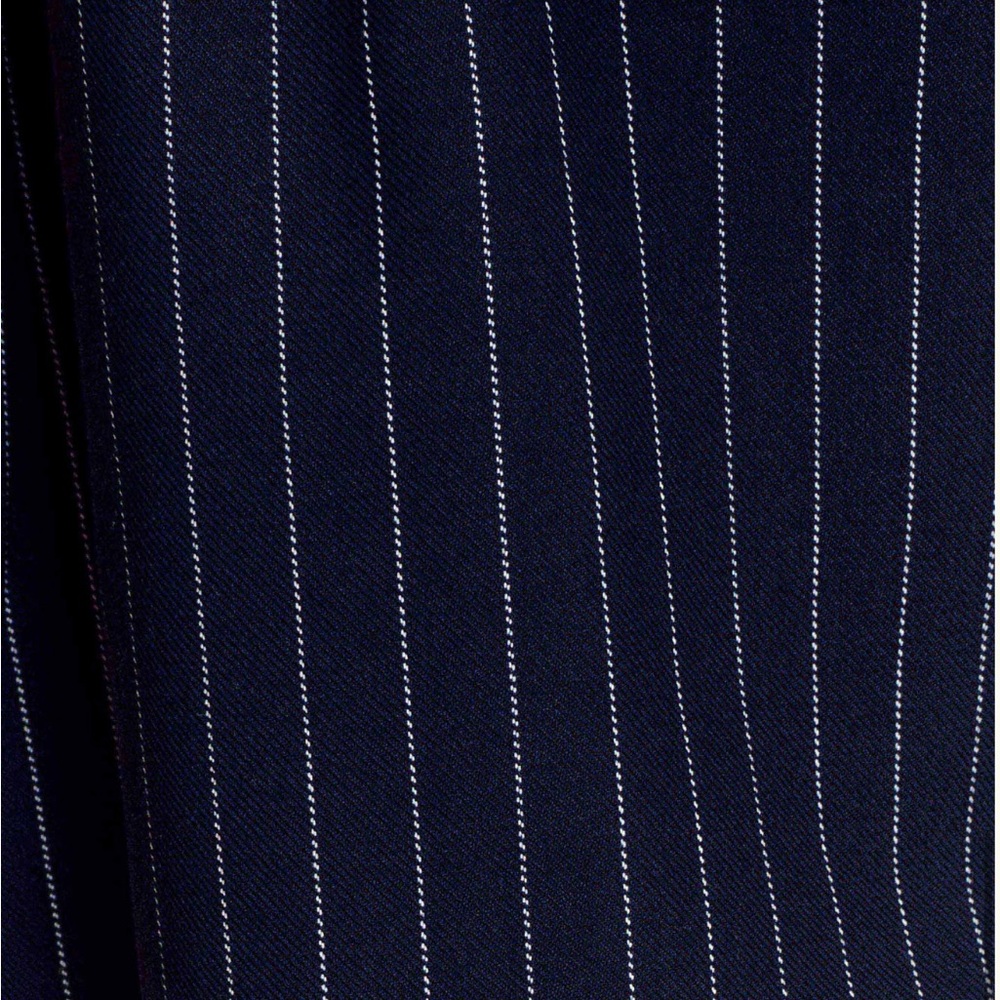 NWT Meshki “Jacqueline” Navy Pinstripe Wide-Leg Pants - Picture 3 of 16